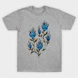 Fire Flower - Gold Blue T-Shirt